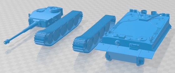 Tiger Tank Printable 3D 打印模型 .c4d .max .obj .3ds .fbx .stl .blend 