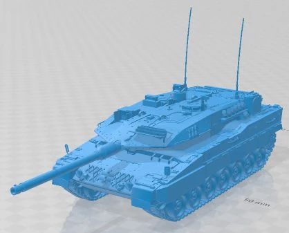 Leopard 2A7 German Tank Printable 3D Print Model .c4d .max .obj .3ds .fbx .stl .blend