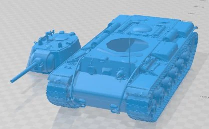 WW2 Soviet Tank KV1 Printable 3D Print Model .c4d .max .obj .3ds .fbx .stl .blend