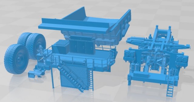 Komatsu 830E AC Dump Truck Printable Modèles 3D en vedette .c4d .max .obj .3ds .fbx .stl .blend 