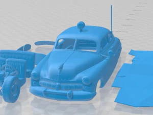 Mercury Eight Coupe politie 1949 afdrukbare auto 3D printmodel