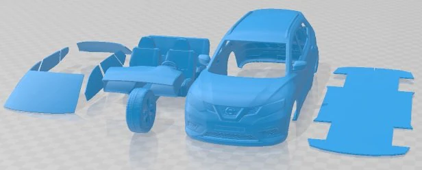 Nissan Rogue 2014 Printable Car 3D Print Model .c4d .max .obj .3ds .fbx .stl .blend 