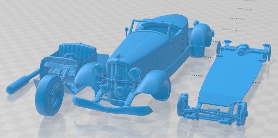 Duesenberg SJ Speedster 1933 Printable Car Model do druku 3D .c4d .max .obj .3ds .fbx .stl .blend 