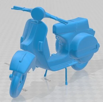 Vespa P200E Printable 3D Print Model .c4d .max .obj .3ds .fbx .stl .blend 