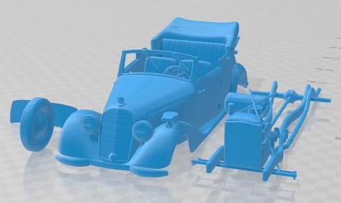 Mercedes Benz TYP 170V Cabriolet B German Staff 1940 Printable Car 3D Print Model .c4d .max .obj .3ds .fbx .stl .blend 