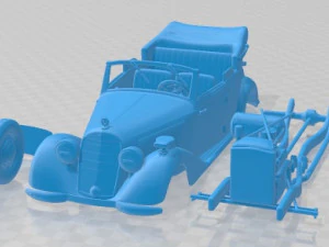 Mercedes Benz TYP 170V Cabriolet B Personnel allemand 1940 Voiture imprimable Modèles 3D en vedette