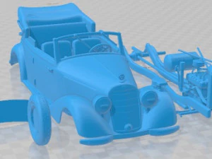 Mercedes Benz TYP 170V Cabriolet B German Staff 1940 Printable Car 3D Print Model