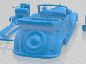 Mercedes Benz TYP 170V Cabriolet B German Staff 1940 Printable Car Modello di stampa 3D