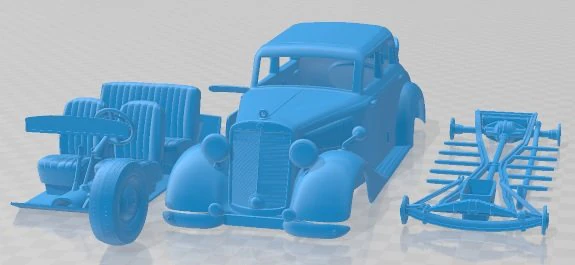 Mercedes Benz 170V CS 1946 Printable Car 3D Print Model .c4d .max .obj .3ds .fbx .stl .blend 