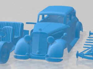Carro imprim&iacute;vel Mercedes Benz 170V CS 1946 Modelo de Impressão 3D