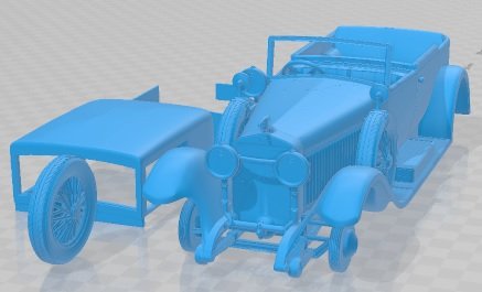 Hispano Suiza H6B 1927 Printable Car 3D Baskı Modeli .c4d .max .obj .3ds .fbx .stl .blend 