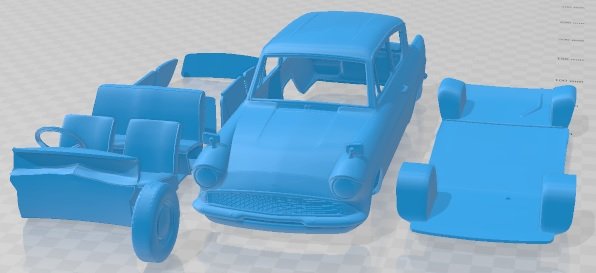 Anglia Saloon 2 Door 105e 1967 Printable Car Modelo de Impressão 3D .c4d .max .obj .3ds .fbx .stl .blend 