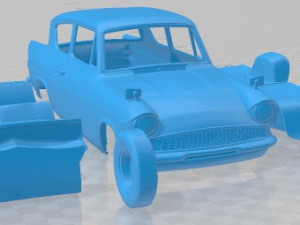 Anglia Saloon 2 Door 105e 1967 Printable Car Modelo de Impressão 3D