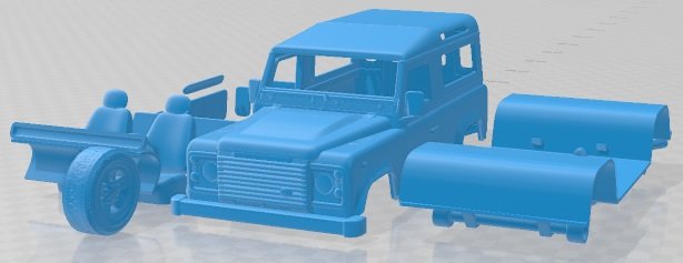 Land Rover Defender 90 Station Wagon 2011 Printable Car 3Dプリントモデル .c4d .max .obj .3ds .fbx .stl .blend 