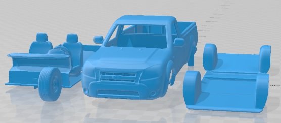 Ranger Regular Cab 2009 Printable Car in separate parts Modèles 3D en vedette .c4d .max .obj .3ds .fbx .stl .blend 