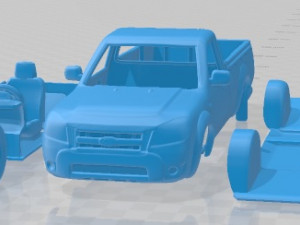 Ranger Regular Cab 2009 Printable Car in separate parts 3D Print Model