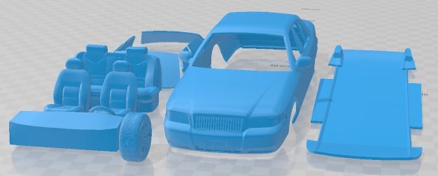 Mercury Grand Marquis 2003 Printable Car Model Cetak 3D .c4d .max .obj .3ds .fbx .stl .blend 