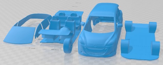 Mazda 5 2011 Printable Car Modelo de impresión 3D .c4d .max .obj .3ds .fbx .stl .blend 