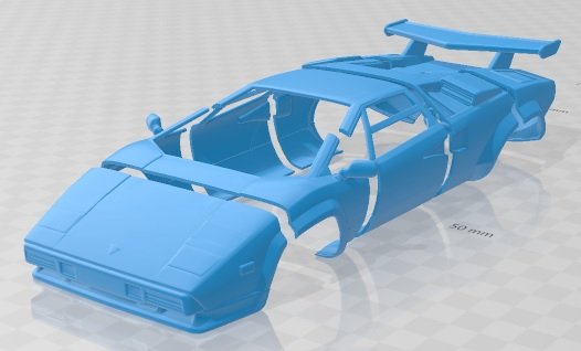 Countach 5000 QV 1985 Printable Body Car 3D Print Model .c4d .max .obj .3ds .fbx .stl .blend 