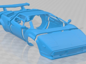 Countach 5000 QV 1985 Printable Body Car 3D Print Model