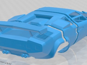 Countach 5000 QV 1985 Printable Body Car 3D Print Model