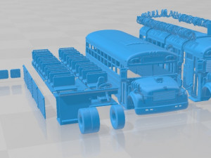 Zombie Apocalypse School Bus Printable 3D Print Model
