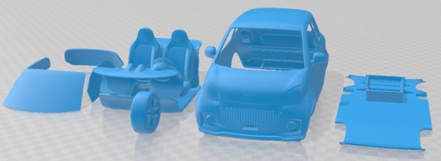 Smart Eq Fortwo 2020 Printable Car 3D Print Model .c4d .max .obj .3ds .fbx .stl .blend