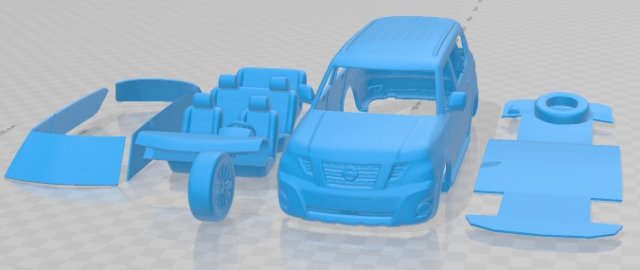 Nissan Patrol Y62 2019 Printable Car 3D Print Model .c4d .max .obj .3ds .fbx .stl .blend 