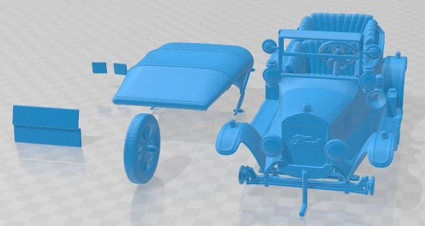 Model T 4door Tourer 1924 Printable Car 3D Print Model .c4d .max .obj .3ds .fbx .stl .blend 