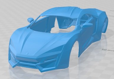 Lykan Hypersport 2012 Printable Body Car 3D Принт Модель .c4d .max .obj .3ds .fbx .stl .blend 