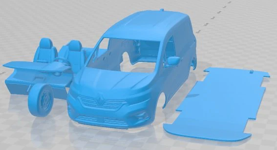 Renault Kangoo 2021 Printable Van 3D Print Model .c4d .max .obj .3ds .fbx .stl .blend