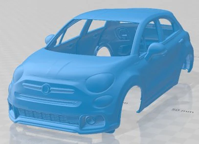 フィアット 500X スポーツ 2020 印刷可能なボディカー 3Dプリントモデル .c4d .max .obj .3ds .fbx .stl .blend 
