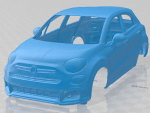 Fiat 500X Sport 2020 Printable Body Car Modelo de impresión 3D