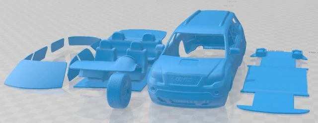 GMC Acadia 2011 Printable Car 3D Print Model .c4d .max .obj .3ds .fbx .stl .blend 