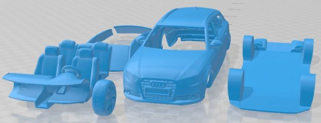 Coche Imprimible Audi A6 Avant 2012 Modelo de impresión 3D .c4d .max .obj .3ds .fbx .stl .blend 