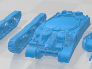 M4A2 Sherman Printable Tank 3D Print Model