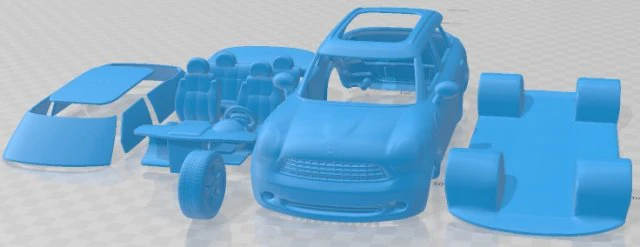 Mini Countryman 2011 Printable Car 3D Print Model .c4d .max .obj .3ds .fbx .stl .blend 