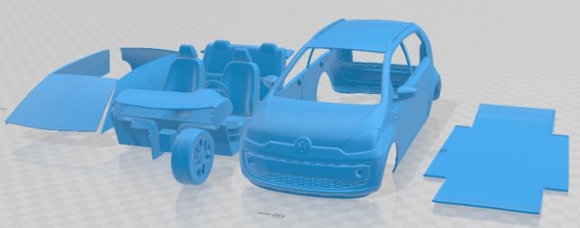 Volkswagen Cross Up 2016 Printable Car 3D Print Model .c4d .max .obj .3ds .fbx .stl .blend 