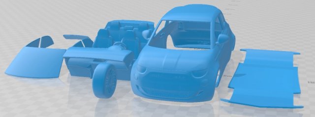 Fiat 500 La Prima 2021 Printable Car 3D-printmodel .c4d .max .obj .3ds .fbx .stl .blend 