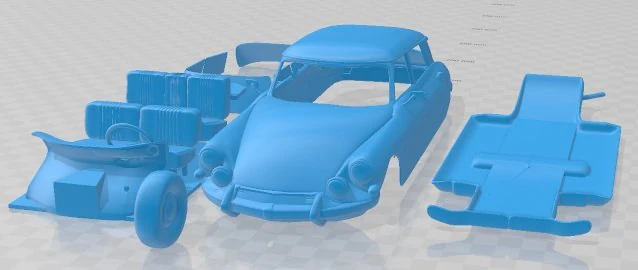 Citroen DS 21 Pallas 1966 Printable Car 3D Print Model .c4d .max .obj .3ds .fbx .stl .blend