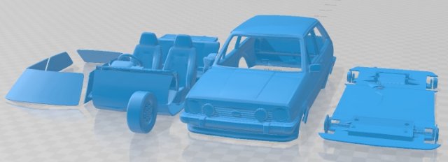 Fiesta XR2 1981 Printable Car Modelo de Impressão 3D .c4d .max .obj .3ds .fbx .stl .blend