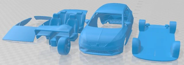 Seat Leon Cupra R 2018 Printable Car 3D Print Model .c4d .max .obj .3ds .fbx .stl .blend 