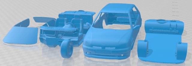 Peugeot 106 Rallye S2 Printable Car Modelo de impresión 3D .c4d .max .obj .3ds .fbx .stl .blend 
