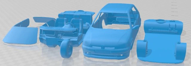 Coche Imprimible Peugeot 106 Rallye S2 Modelo de impresión 3D .c4d .max .obj .3ds .fbx .stl .blend