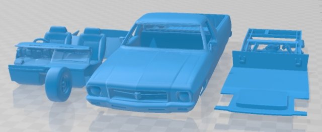 Holden HQ Sandman UTE 1974 Printable Car 3D Print Model .c4d .max .obj .3ds .fbx .stl .blend 