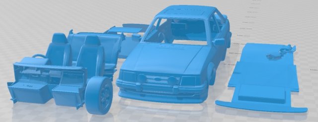 Escort Mk 3 XR3 1983 Printable Car 3D Print Model .c4d .max .obj .3ds .fbx .stl .blend