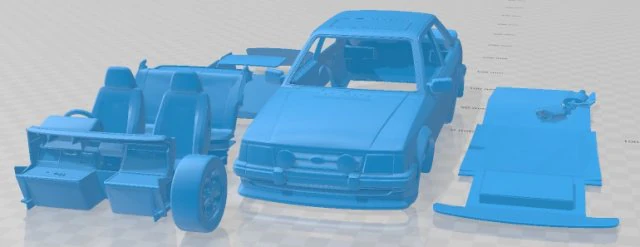 Escort Mk 3 XR3 1983 Printable Car 3D Print Model .c4d .max .obj .3ds .fbx .stl .blend 