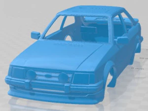 Escort Mk 3 XR3 1983 Yazdırılabilir G&ouml;vde Arabası 3D Baskı Modeli