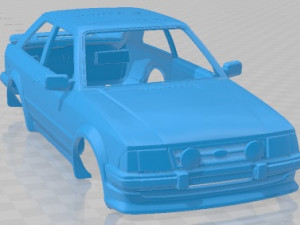 Escort Mk 3 XR3 1983 Printable Body Car Modelo de impresión 3D