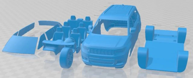 Jeep Grand Cherokee L 2021 Printable Car 3D Print Model .c4d .max .obj .3ds .fbx .stl .blend